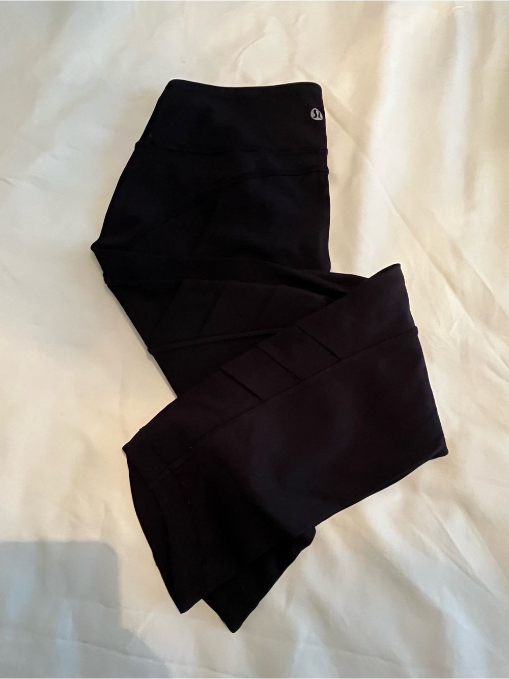lululemon athletica Black Cropped Leggings with Panel Detailing - 23”